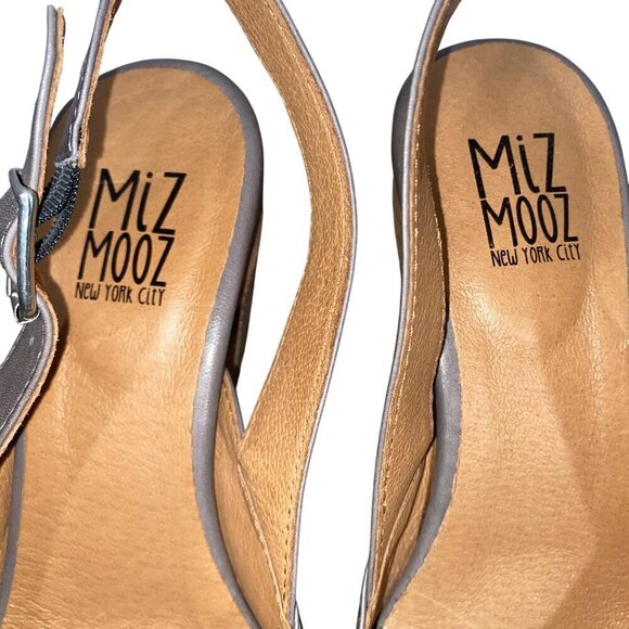 Miz Mooz Women's Aurora block stacked heel Pumps graphite gray women’s 39 - Picture 6 of 14